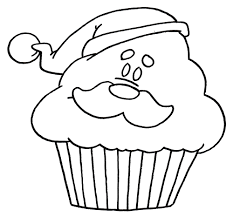 Santa Claus cupcake coloring page